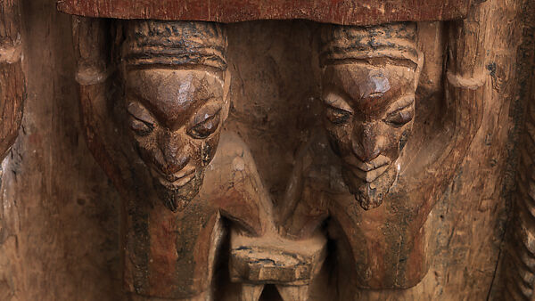 Ìlẹ̀kùn ààfin (Ìsẹ̀ palace door), Olowe of Ise (Nigerian, born Efon-Alaaye, ca. 1873–1938), Iroko wood, paint, Yoruba peoples