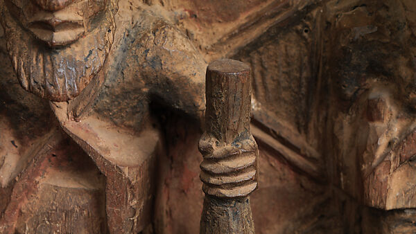 Ìlẹ̀kùn ààfin (Ìsẹ̀ palace door), Olowe of Ise (Nigerian, born Efon-Alaaye, ca. 1873–1938), Iroko wood, paint, Yoruba peoples