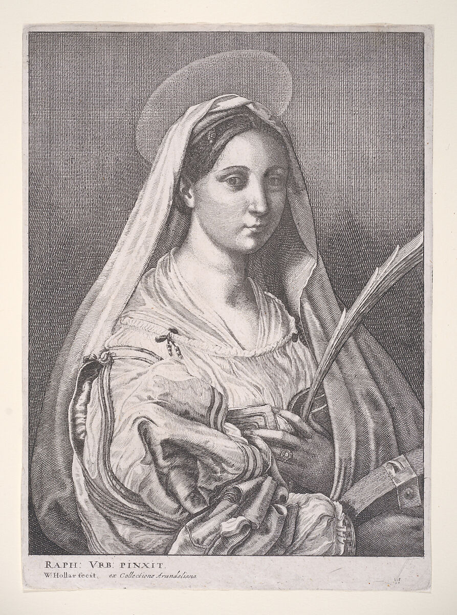 St. Catherine of Alexandria, Wenceslaus Hollar (Bohemian, Prague 1607–1677 London), Etching and engraving; first state of two 