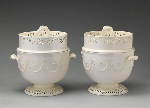 Fruit cooler (one of a pair), Josiah Wedgwood and Sons (British, Etruria, Staffordshire, 1759–present), Creamware (glazed earthenware), British, Etruria, Staffordshire