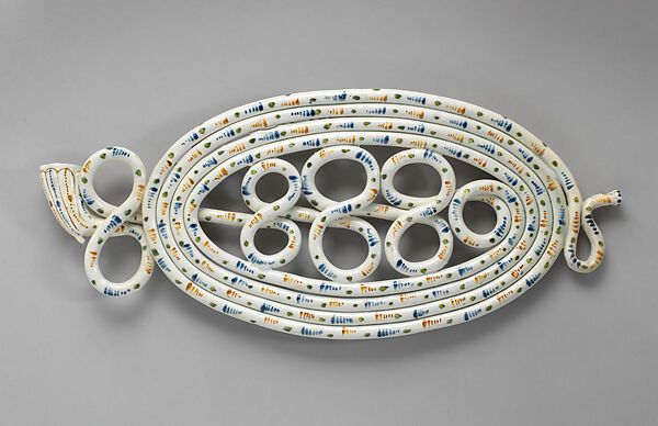 Pipe Whimsey, Prattware (glazed earthenware) with underglaze blue, enamel, and luster decoration, British, Staffordshire