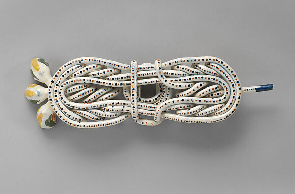 Pipe whimsey with three bowls, Prattware (glazed earthenware), British, Staffordshire