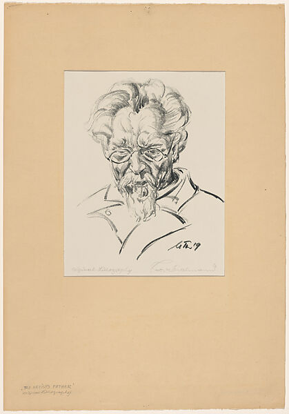 The Artist’s Father, Max Thalmann (German, Rudolstadt 1890–1944 Jena), Lithograph