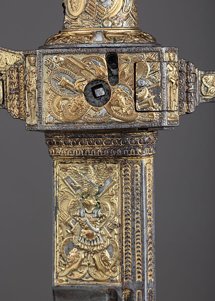 Combination Sword and Wheellock Pistol, Steel, iron, copper alloy, gold, silver, French, probably Paris