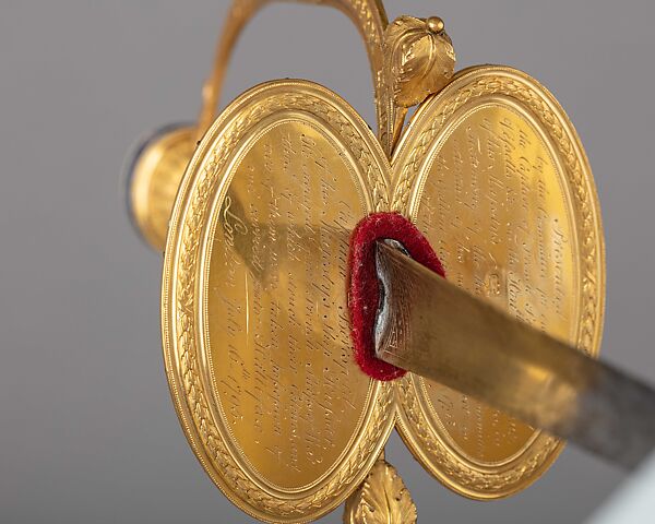 Smallsword and Scabbard Presented to Captain Alexander Cochrane, James Morisset (British, London 1738–1815), Steel, gold, enamel, wood, leather, British, London