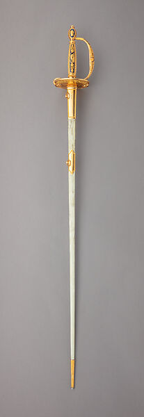 Presentation Smallsword, Martin-Guillaume Biennais (French, 1764–1843, active ca. 1796–1819), Steel, gold, lapis lazuli, wood, leather, French, Paris