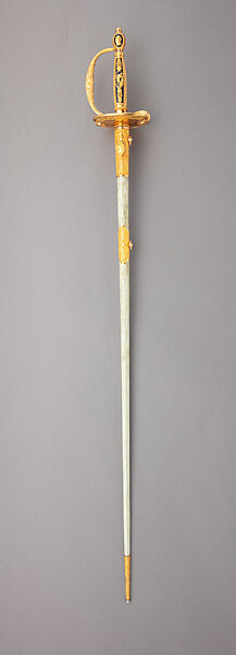 Presentation Smallsword, Martin-Guillaume Biennais (French, 1764–1843, active ca. 1796–1819), Steel, gold, lapis lazuli, wood, leather, French, Paris
