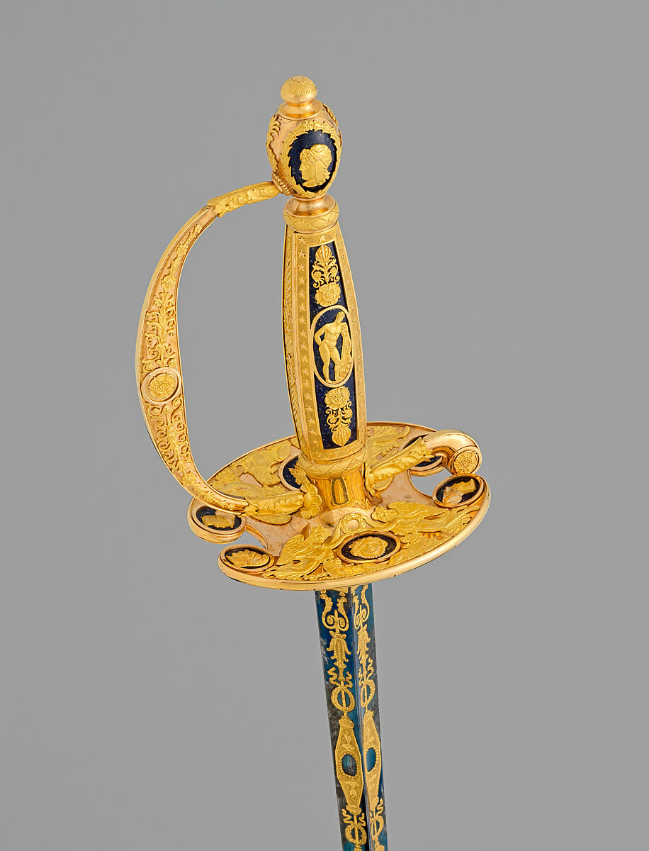 Presentation Smallsword, Martin-Guillaume Biennais  French, Steel, gold, lapis lazuli, wood, leather, French, Paris