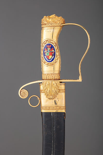 Saber and Scabbard Presented to Lieutenant Colonel Edward Pakenham, John Ray and James Montague  British, Steel, gold, enamel, leather, British, London