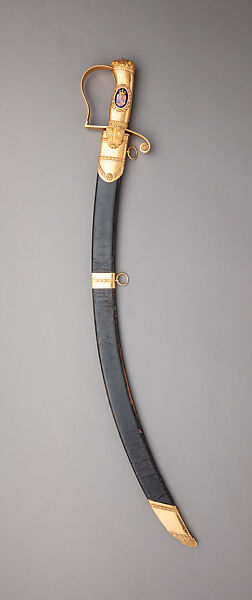 Saber and Scabbard Presented to Lieutenant Colonel Edward Pakenham, John Ray and James Montague (British, London, in partnership 1800–21), Steel, gold, enamel, leather, British, London