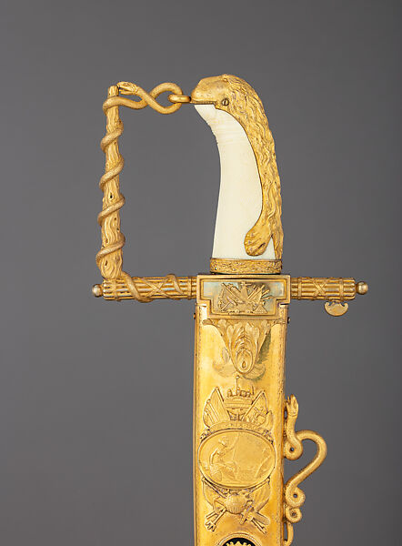 Patriotic Fund Sword with Scabbard, of £100 Type Presented to Capt. Thomas Baker in 1805, Together with its Belt and One Extra Scabbard, Richard Teed  British, Steel, gilt-brass, gold, ivory, textile, British, London