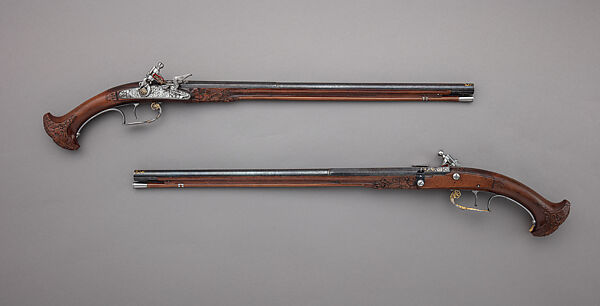 Pair of Flintlock Holster Pistols Made for Louis XIV of France (r. 1643–1715)
