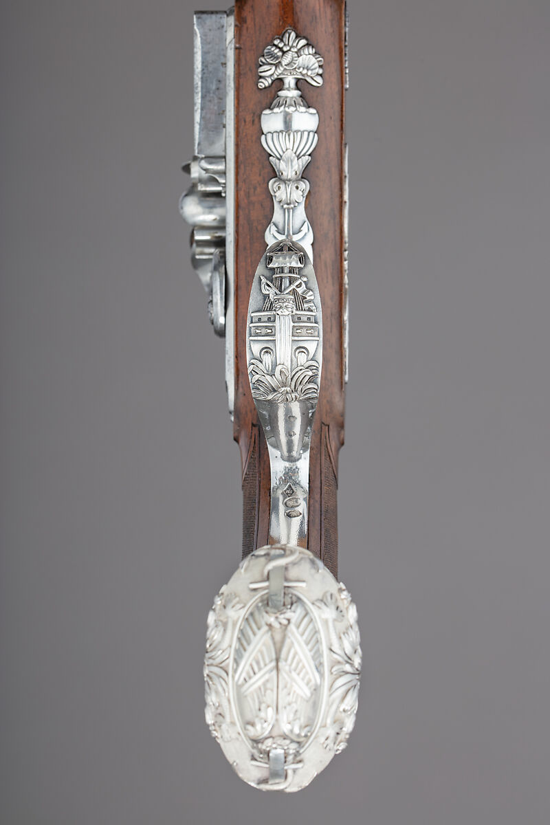 Cased Pair of Flintlock Pistols Presented to Captain Cayetano Valdés y Flores, Nicolas Noël Boutet (French, Versailles and Paris, 1761–1833), Steel, wood, silver, gold, copper alloy, leather, textile, French, Versailles