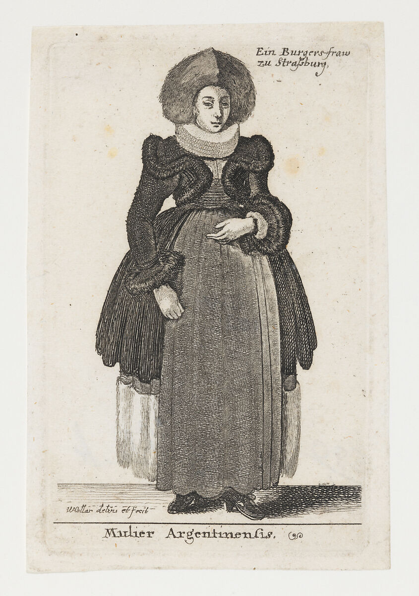 Woman from Strasbourg (Mulier Argentinensis), Wenceslaus Hollar (Bohemian, Prague 1607–1677 London), Etching and engraving; only state 
