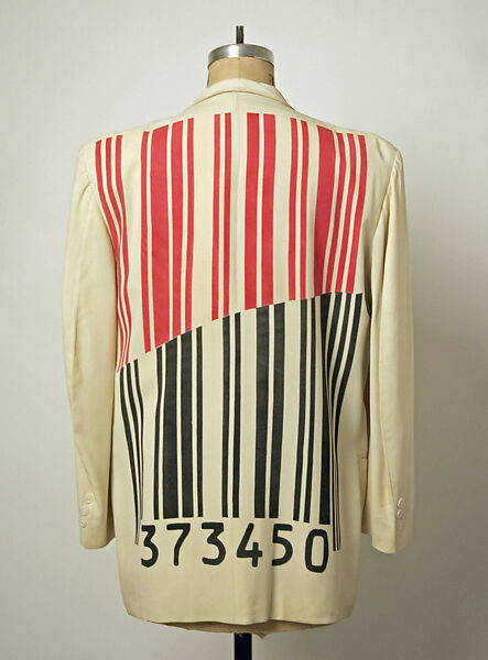 "Barcode Jacket", Nikolas C. Mills, nylon, rayon, cotton, American