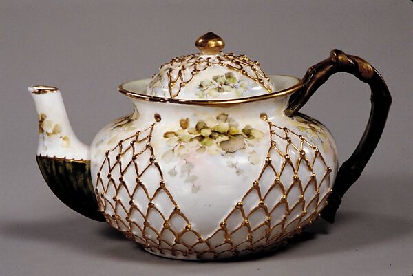 Teapot, Knowles, Taylor, and Knowles (1870–1929), Porcelain, American 