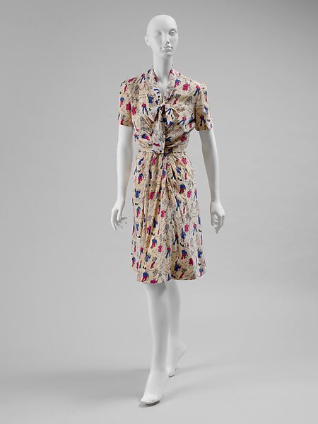Dress, Textile manufactured by Jacqmar (British, 1936–1972), silk, British 