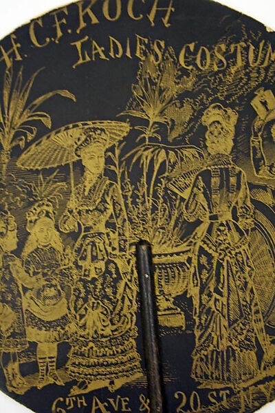 Fan, H.C.F. Koch (American, 1890–1930), pasteboard, wood, American