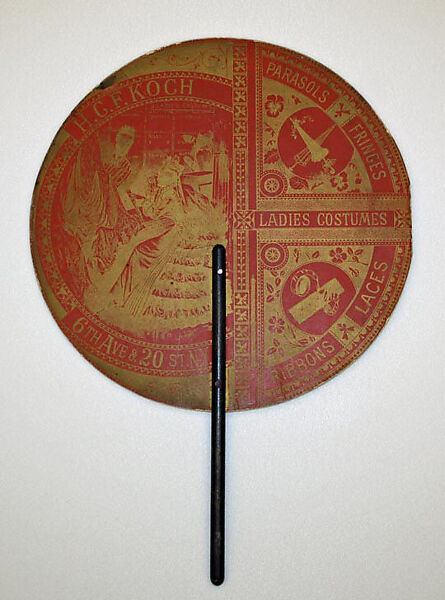 Fan, H.C.F. Koch (American, 1890–1930), pasteboard, wood, American 