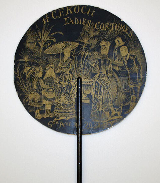Fan, H.C.F. Koch (American, 1890–1930), pasteboard, wood, American