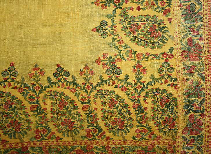 Shawl, wool, silk, Indian