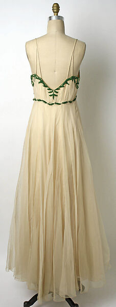 Evening dress, Mark Mooring (American), silk, glass, American