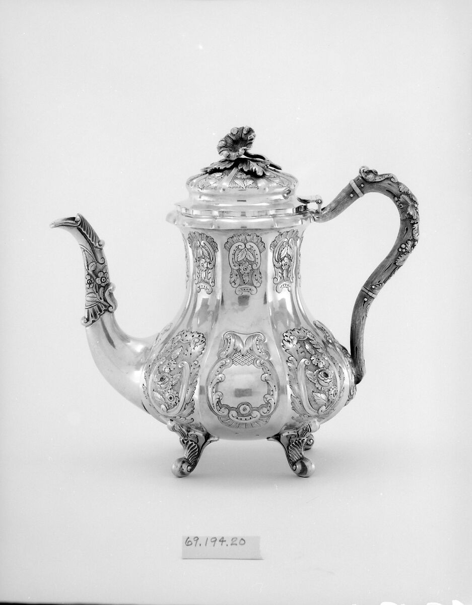 Teapot, William F. Ladd (active 1829–ca. 1889), Silver, American 
