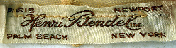 Brassiere, Henri Bendel (American, founded 1895), cotton, American