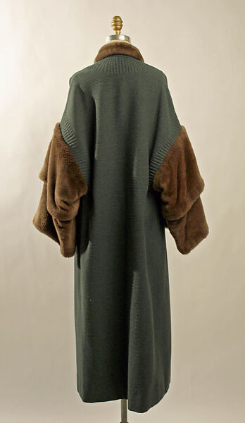 Coat, wool, fur (nutria), French