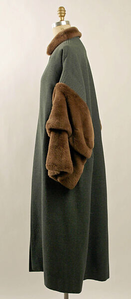 Coat, wool, fur (nutria), French