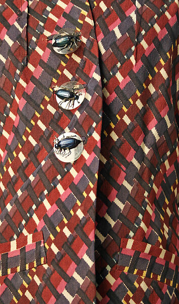 Suit, Schiaparelli (French, founded 1927), rayon, plastic (cellulose acetate, cellulose nitrate), French