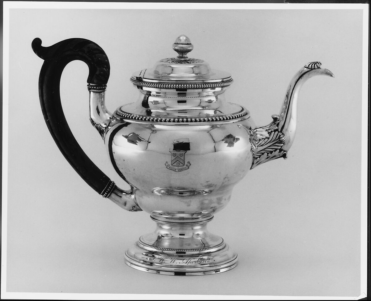 Teapot, Harvey Lewis (ca. 1783–1835), Silver, American 
