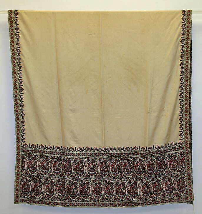 Shawl, silk, wool, Indian 