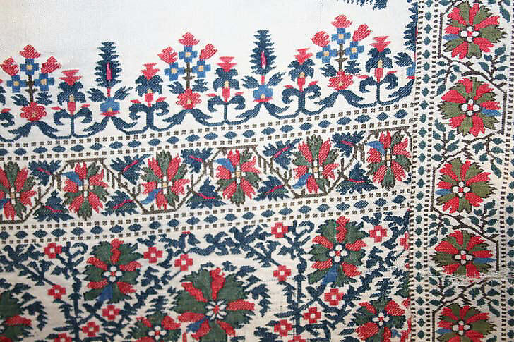 Shawl, silk, wool, Indian