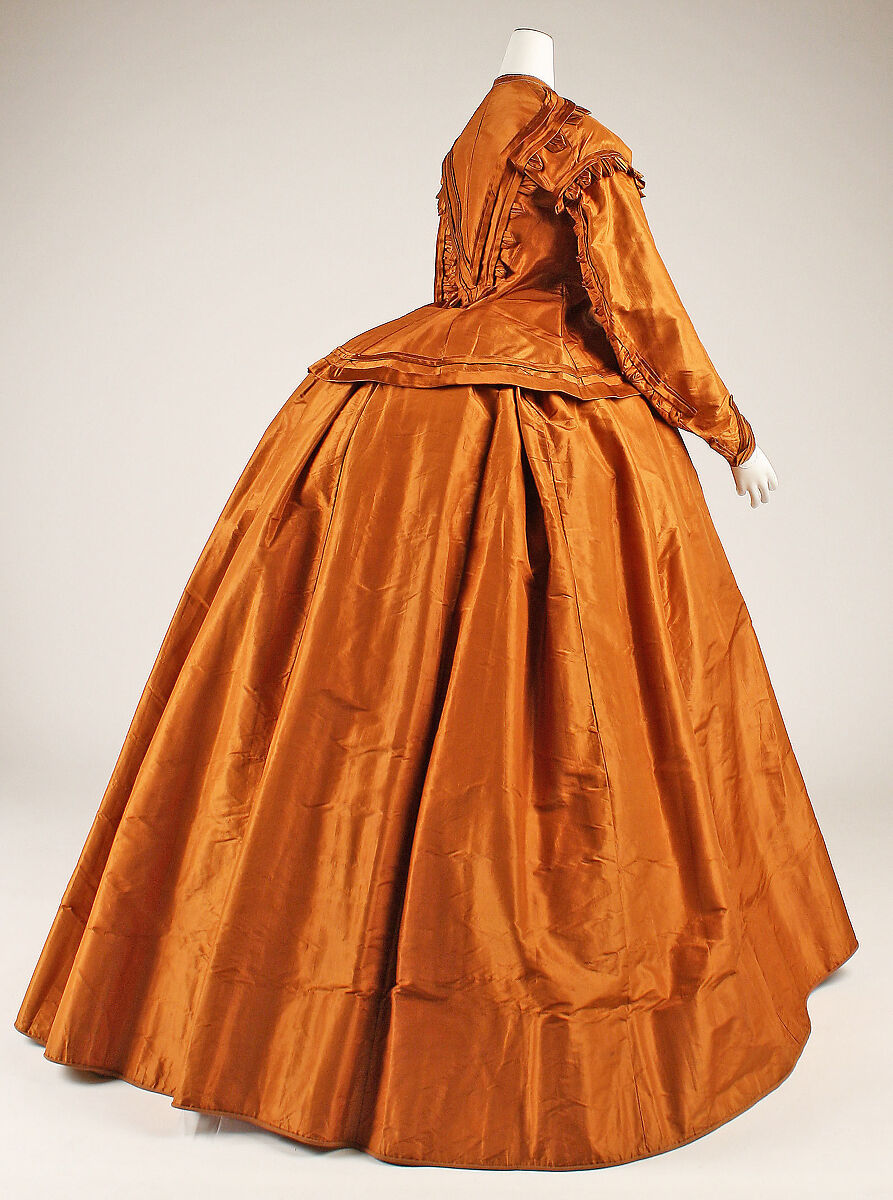 Visiting dress, silk, American