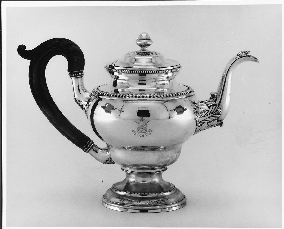 Teapot, Harvey Lewis (ca. 1783–1835), Silver, American 