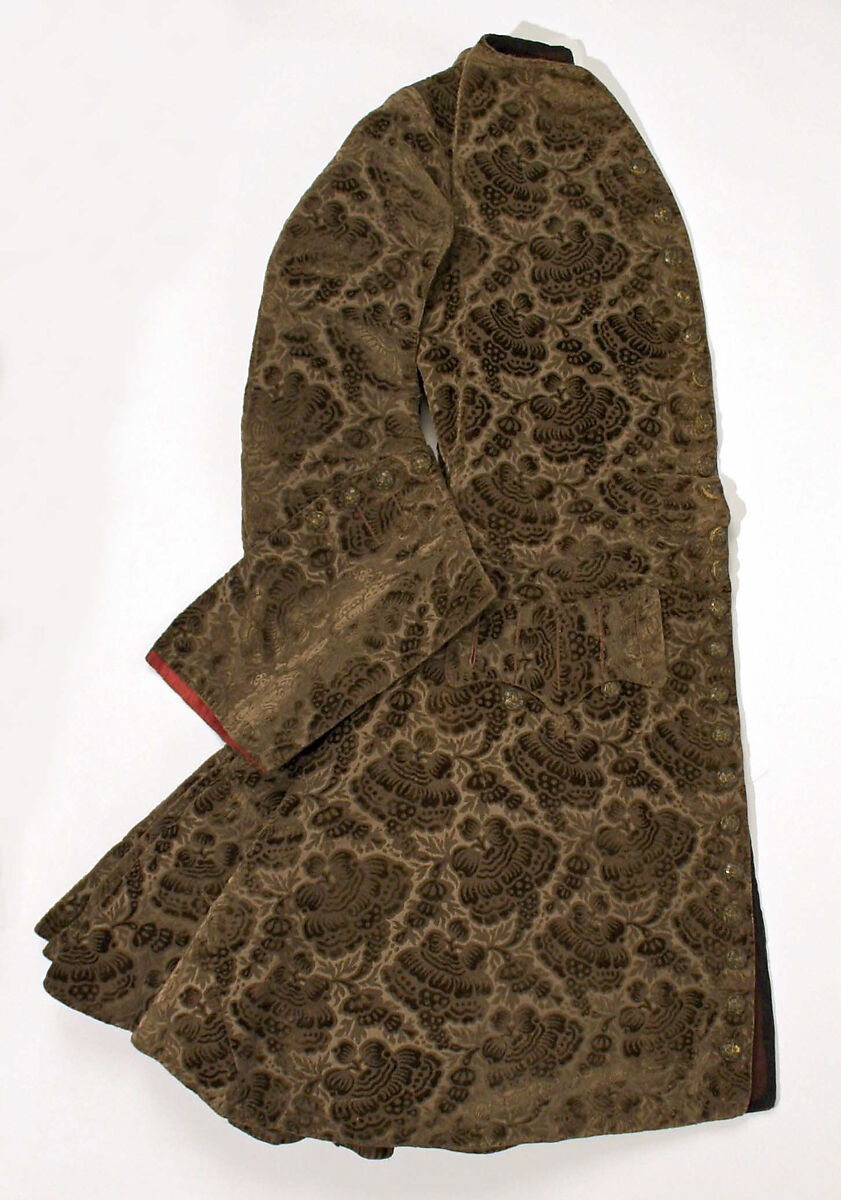 Ensemble, silk, metallic thread, British