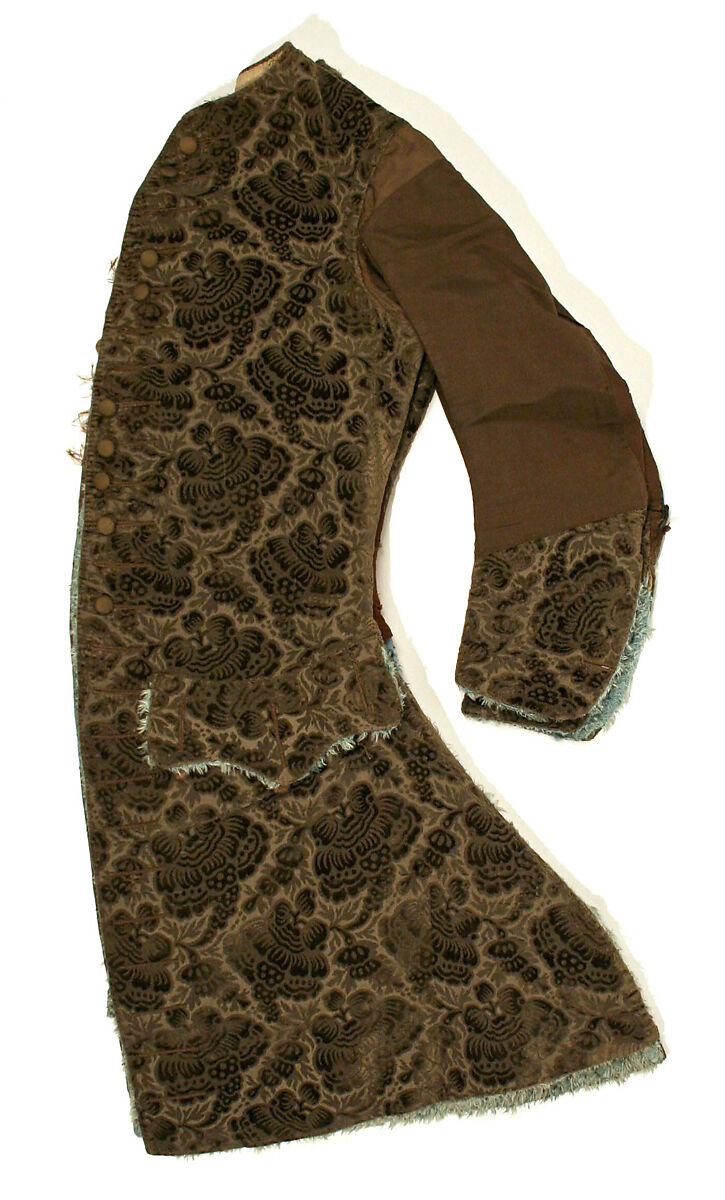 Ensemble, silk, metallic thread, British