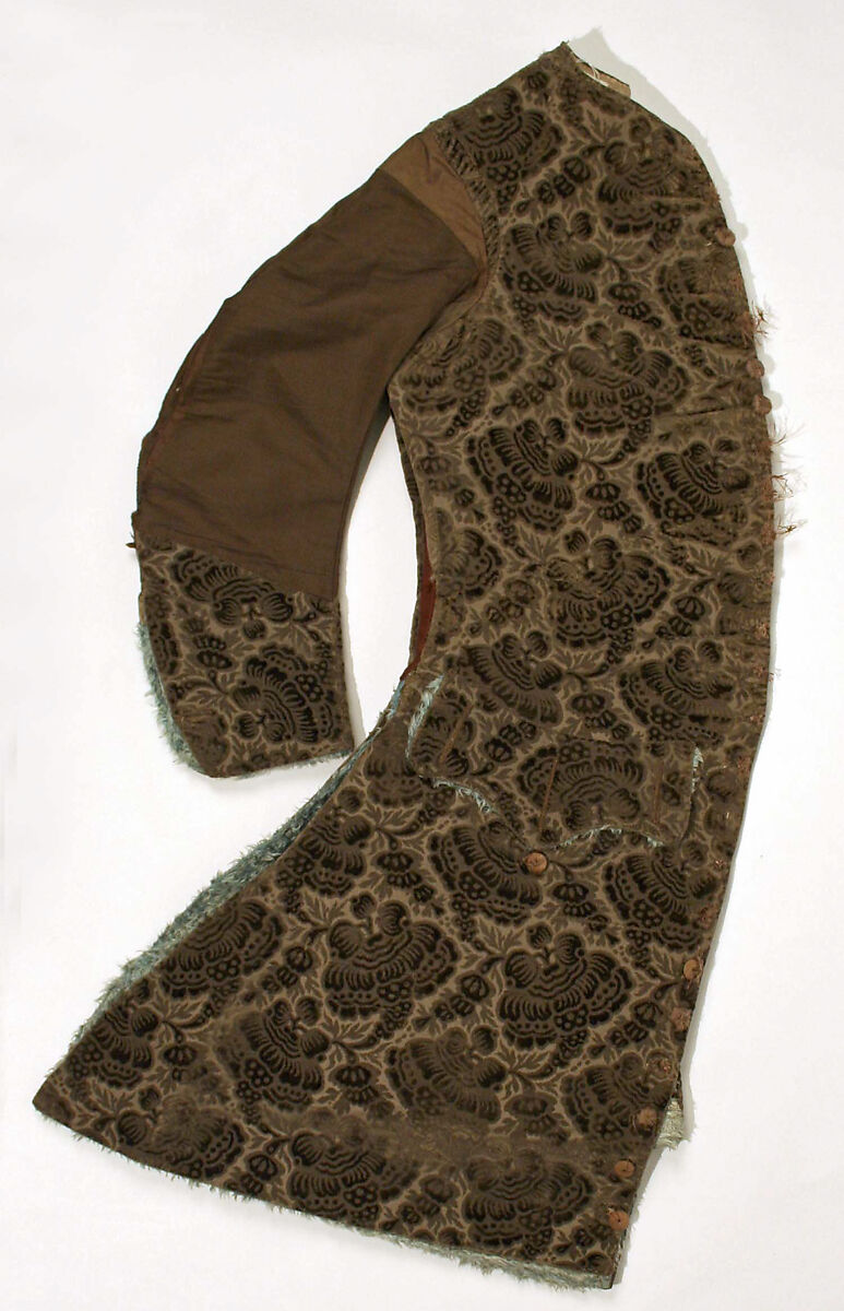 Ensemble, silk, metallic thread, British