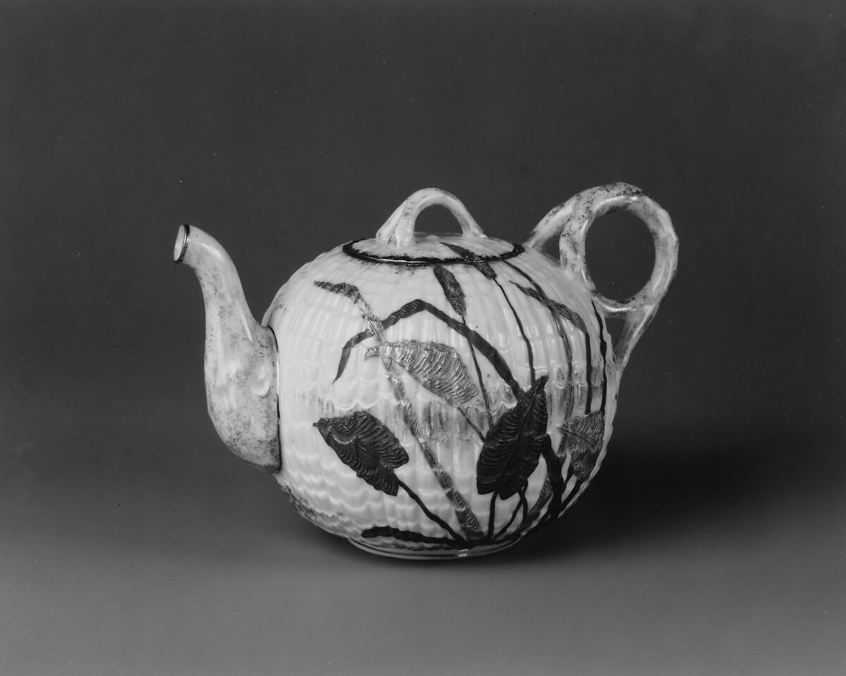 Teapot, Ott and Brewer (American, Trenton, New Jersey, 1871–1893), Porcelain, American