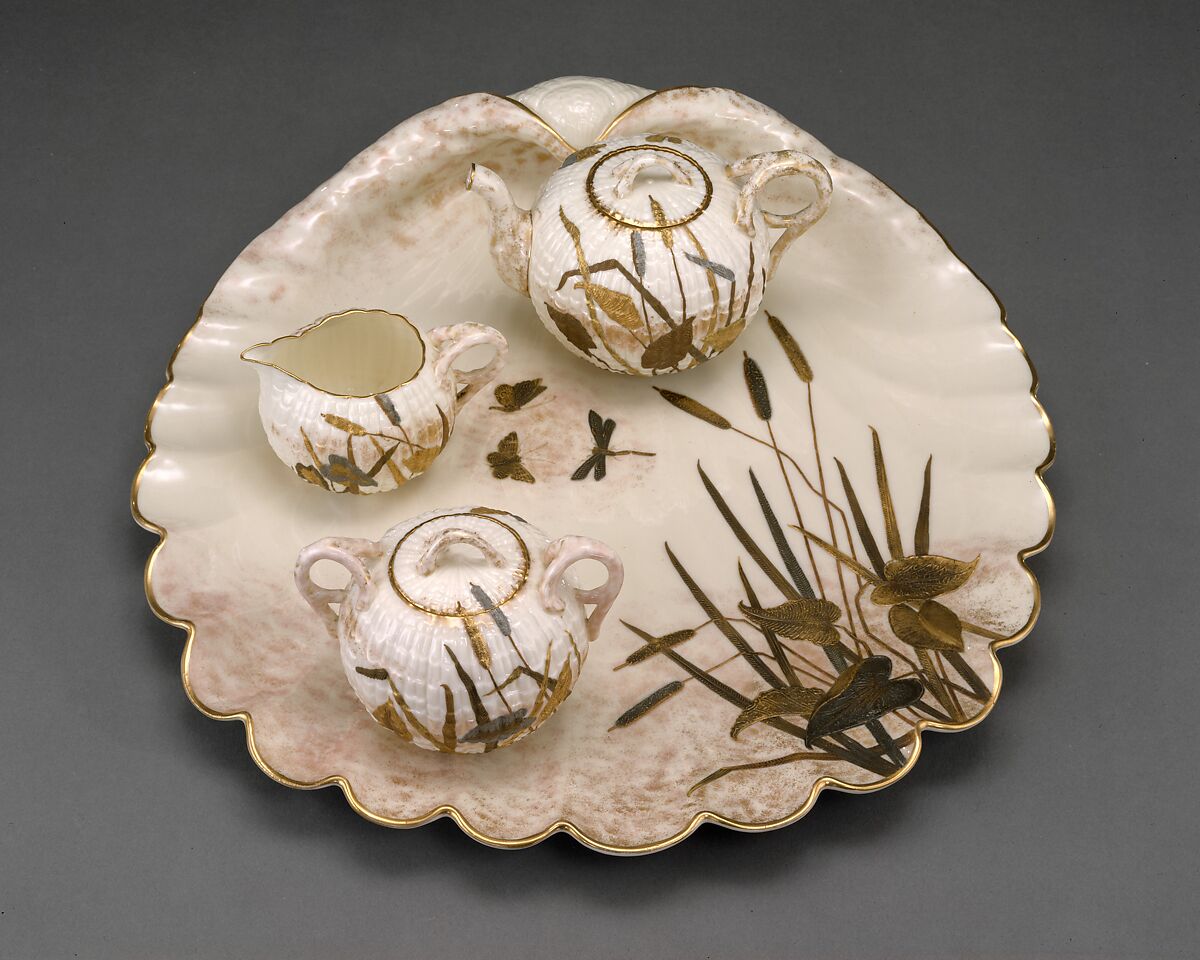 Teapot, Ott and Brewer (American, Trenton, New Jersey, 1871–1893), Porcelain, American