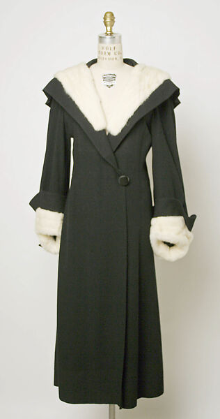 Coat, Attributed to House of Vionnet (French, active 1912–14; 1918–39), wool, fur, French 