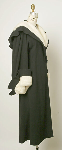 Coat, Attributed to House of Vionnet (French, active 1912–14; 1918–39), wool, fur, French