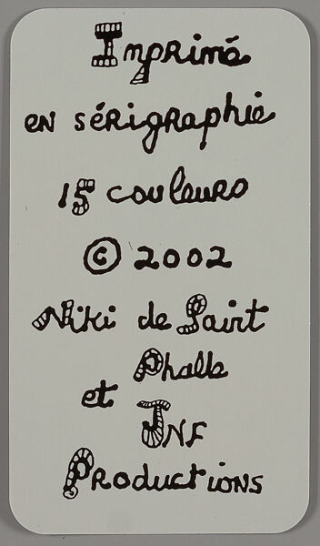 Niki de Saint Phalle tarot cards, Niki de Saint-Phalle (American (born France) Neuilly-sur-Seine 1930–2002 La Jolla, California)