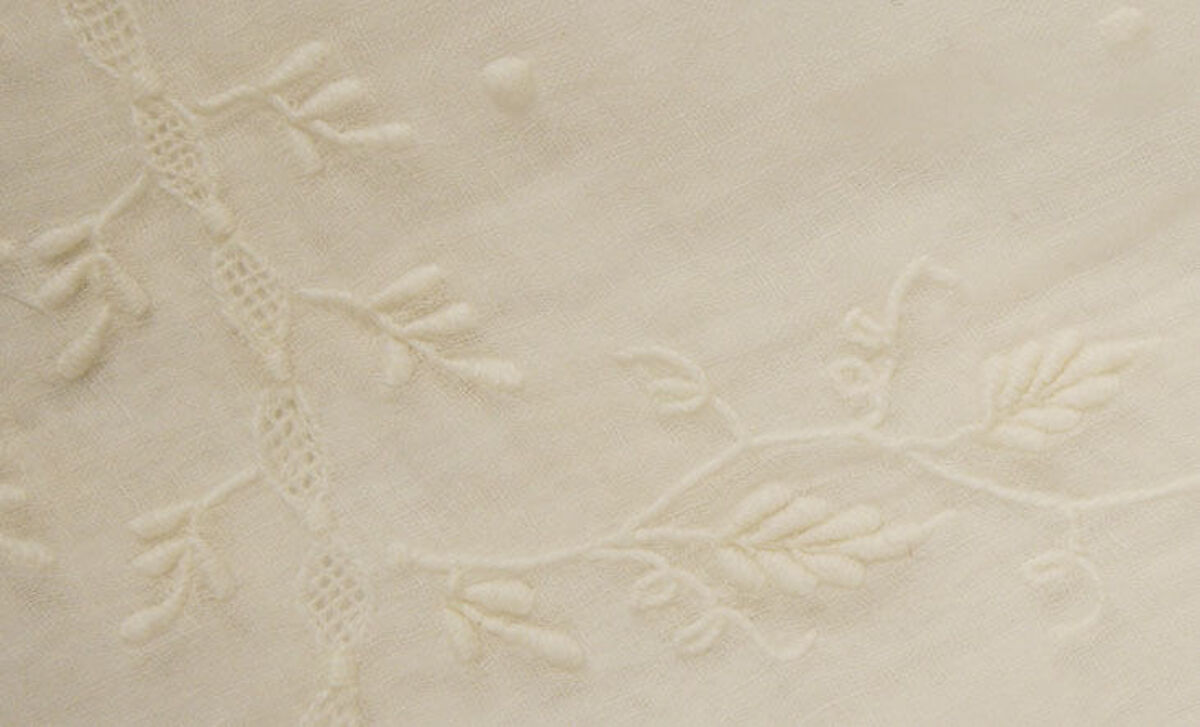 Wedding dress, a,b) mull, American