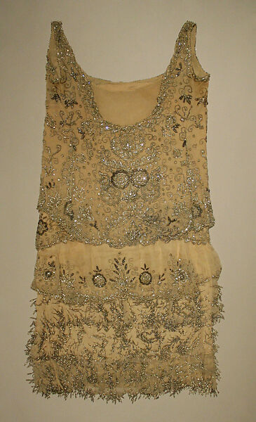 Evening dress, silk, British