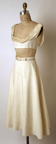 Evening dress, Madame Grès (Germaine Émilie Krebs) (French, Paris 1903–1993 Var region), (a) linen, cotton
(b) linen, leather, French