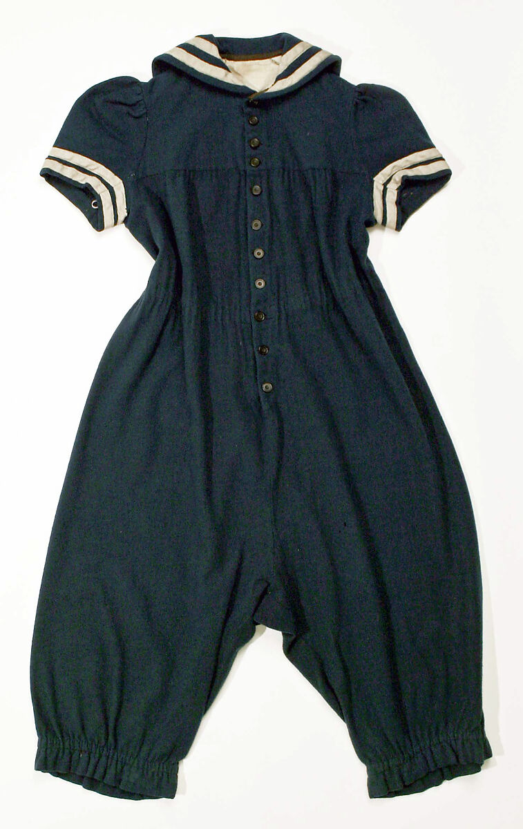 Bathing suit, Kennedy Bros., (a, b) wool
(c, d) cotton
(e) straw, American