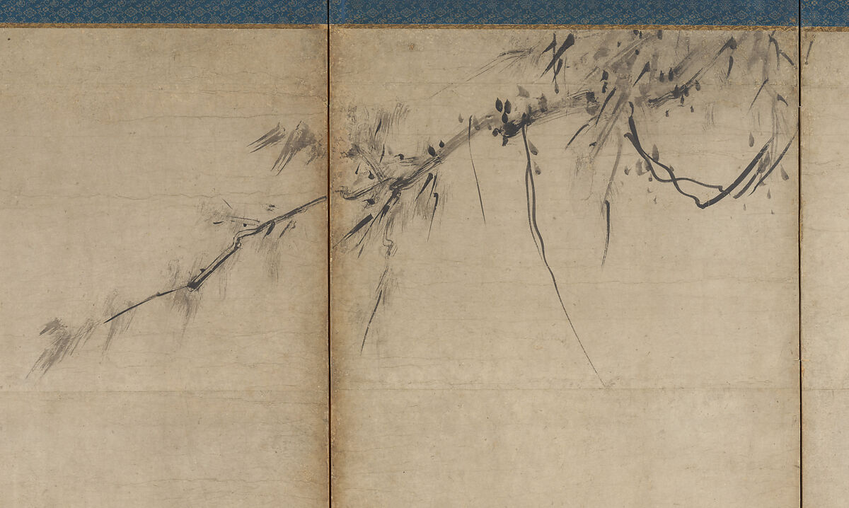 Chinese Sages, Attributed to Kano Sanraku (Japanese, 1559–1635), Pair of six-panel folding screens; ink on paper, Japan