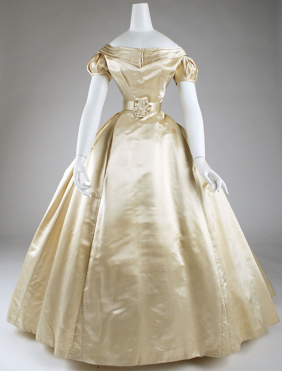 Wedding dress, silk, American 